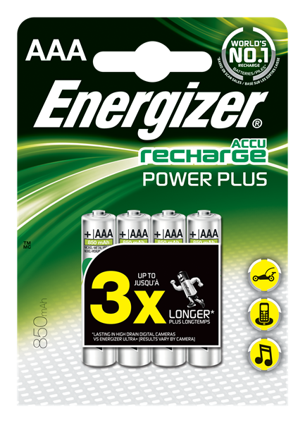 Energizer AAA rechargeable batteries 850mAh, Pack of 4 Energizer AAA rechargeable batteries 850mAh, Pack of 4